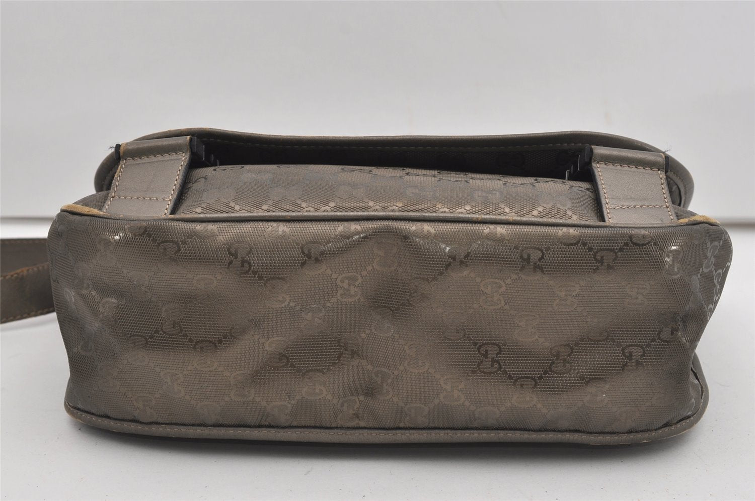 Authentic GUCCI GG Imprime Shoulder Cross Bag GG PVC Leather 201732 Brown 9433I