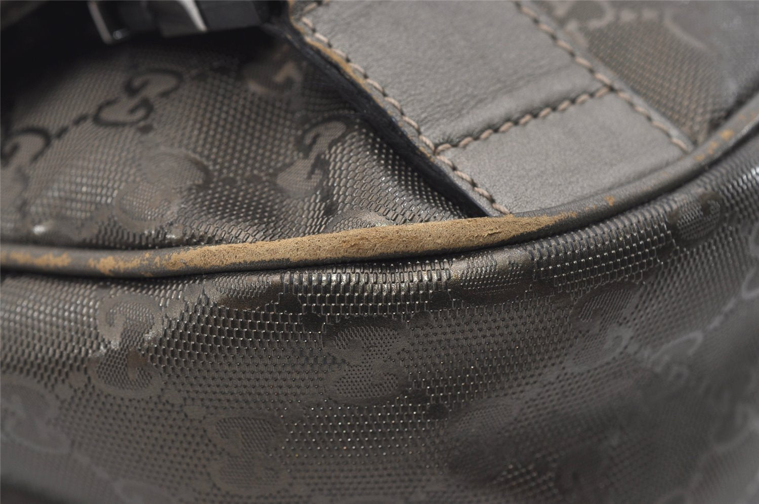 Authentic GUCCI GG Imprime Shoulder Cross Bag GG PVC Leather 201732 Brown 9433I