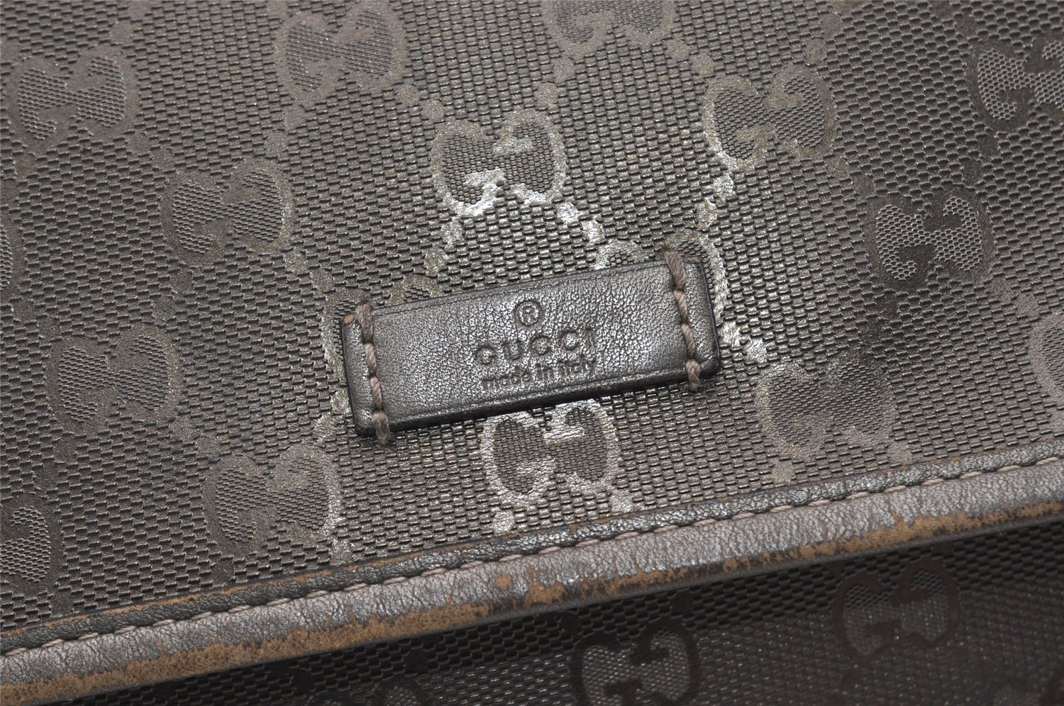 Authentic GUCCI GG Imprime Shoulder Cross Bag GG PVC Leather 201732 Brown 9433I