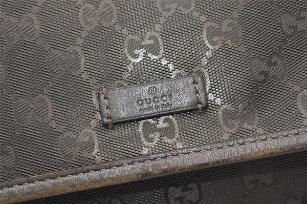 Authentic GUCCI GG Imprime Shoulder Cross Bag GG PVC Leather 201732 Brown 9433I