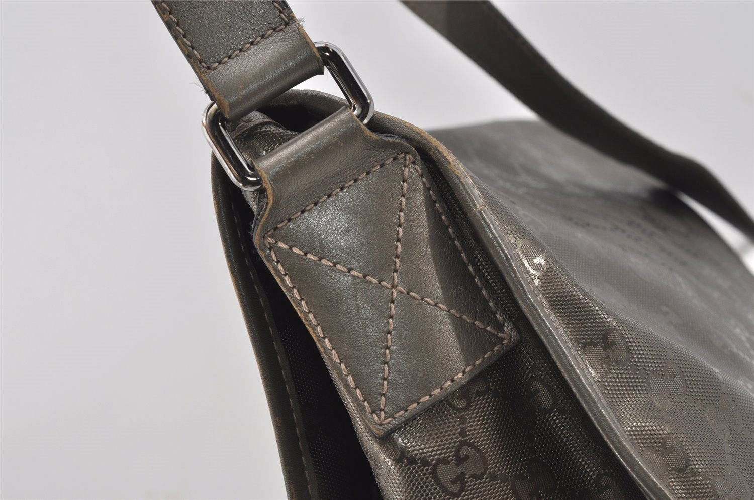 Authentic GUCCI GG Imprime Shoulder Cross Bag GG PVC Leather 201732 Brown 9433I