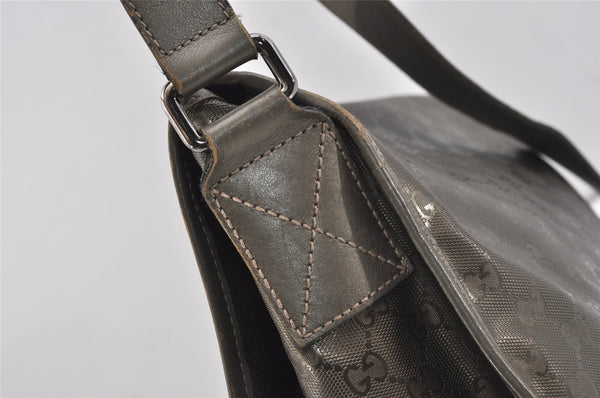 Authentic GUCCI GG Imprime Shoulder Cross Bag GG PVC Leather 201732 Brown 9433I