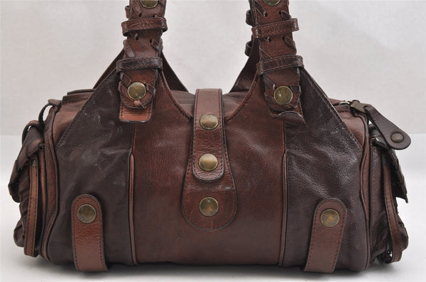 Authentic Chloe Vintage Silverado Leather Shoulder Hand Bag Brown 9433J