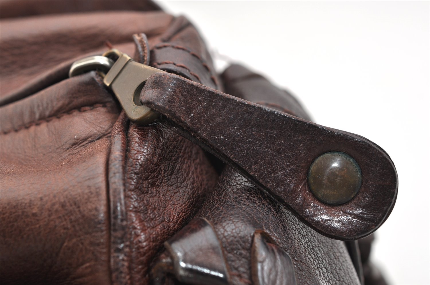 Authentic Chloe Vintage Silverado Leather Shoulder Hand Bag Brown 9433J