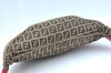 Authentic FENDI Vintage Zucchino Waist Body Bag Purse Canvas Leather Brown 9435I