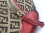 Authentic FENDI Vintage Zucchino Waist Body Bag Purse Canvas Leather Brown 9435I