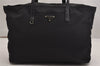 Authentic PRADA TESSUTO CALF Nylon Leather Tote Bag BR3254 Black 9436J