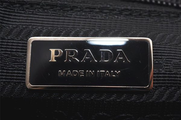 Authentic PRADA TESSUTO CALF Nylon Leather Tote Bag BR3254 Black 9436J