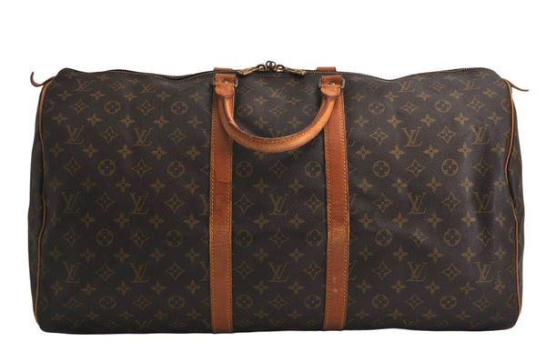 Authentic Louis Vuitton Monogram Keepall 55 Travel Boston Bag M41424 LV 9437J