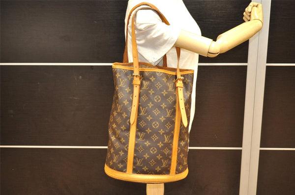 Authentic Louis Vuitton Monogram Bucket GM Shoulder Tote Bag M42236 Junk 9438J