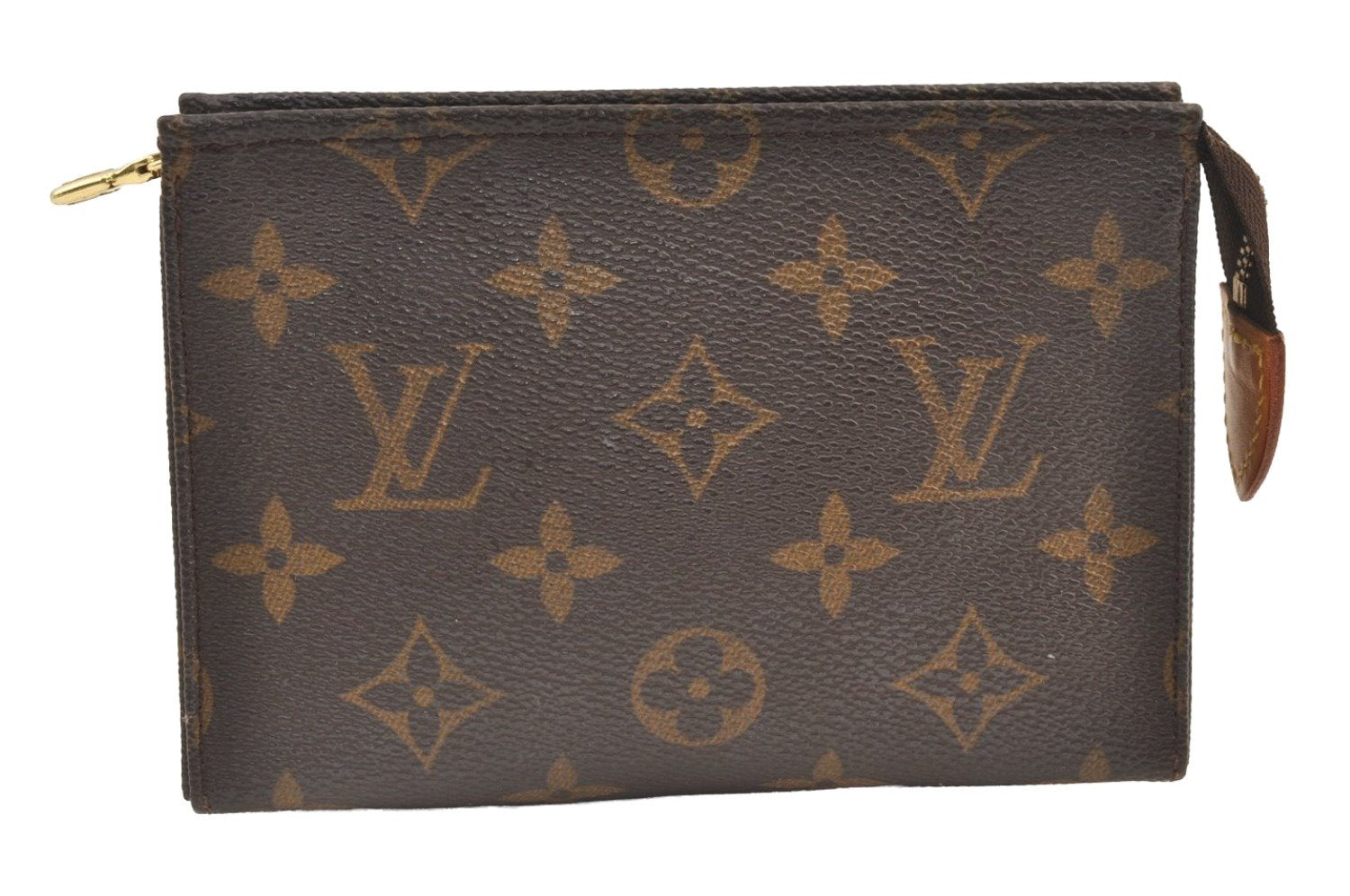Authentic Louis Vuitton Monogram Poche Toilette 15 M47546 Cosmetics Pouch 9439J