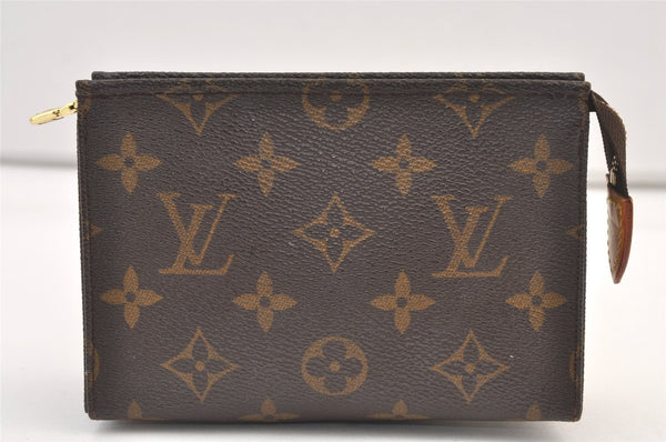 Authentic Louis Vuitton Monogram Poche Toilette 15 M47546 Cosmetics Pouch 9439J