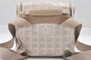 Authentic CHANEL New Travel Line 2Way Backpack Bag Nylon Leather Beige 9440I