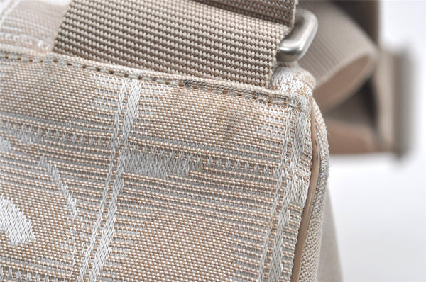 Authentic CHANEL New Travel Line 2Way Backpack Bag Nylon Leather Beige 9440I