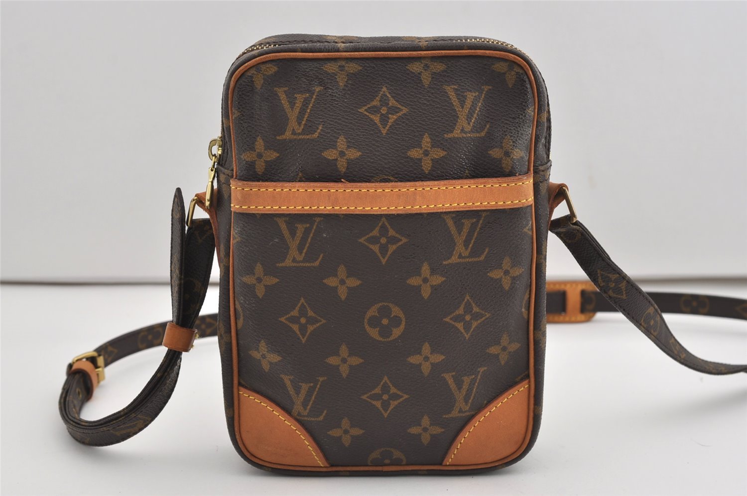 Authentic Louis Vuitton Monogram Danube Shoulder Cross Body Bag M45266 LV 9441I