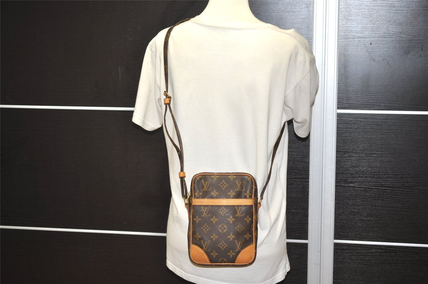 Authentic Louis Vuitton Monogram Danube Shoulder Cross Body Bag M45266 LV 9441I