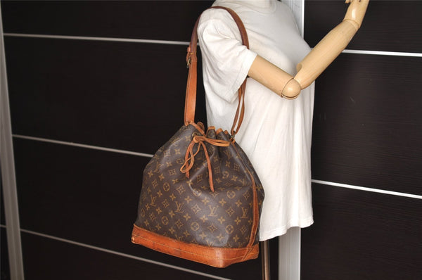 Authentic Louis Vuitton Monogram Noe Shoulder Drawstring Bag M42224 LV 9441J