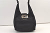 Authentic FENDI Vintage Shoulder Hand Bag Purse Jersey Leather Black 9443J