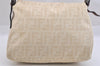 Authentic FENDI Zucca Mamma Baguette Shoulder Bag Canvas Leather Beige 9444J