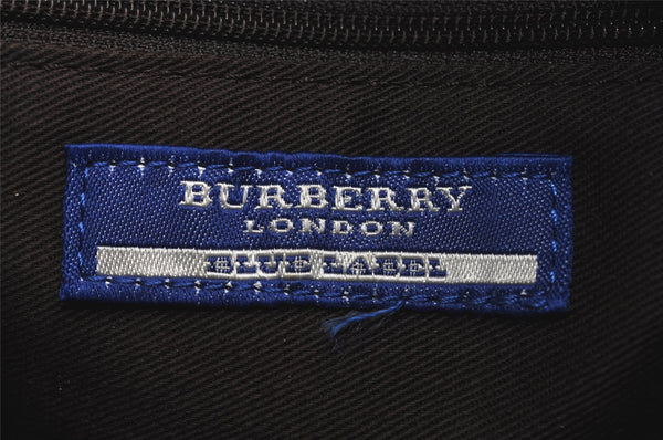 Authentic BURBERRY BLUE LABEL Check Shoulder Hand Bag Canvas Leather Brown 9446J