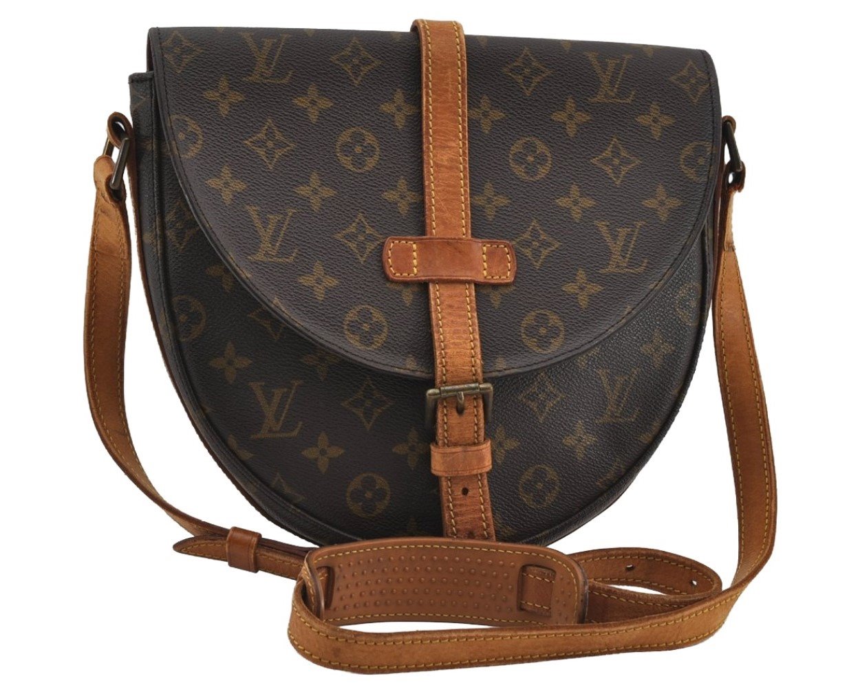 Authentic Louis Vuitton Monogram Chantilly GM Shoulder Cross Bag M51232 LV 9447I