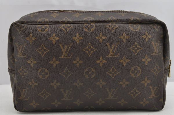 Auth Louis Vuitton Monogram Trousse Toilette 28 Clutch Hand Bag M47522 LV 9449J