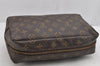 Auth Louis Vuitton Monogram Trousse Toilette 28 Clutch Hand Bag M47522 LV 9449J