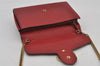 Authentic GUCCI GG Marmont Chain Shoulder Long Wallet Leather 401232 Red 9450I