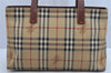 Authentic BURBERRY Vintage Nova Check PVC Leather Shoulder Tote Bag Beige 9450J