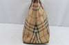 Authentic BURBERRY Vintage Nova Check PVC Leather Shoulder Tote Bag Beige 9450J