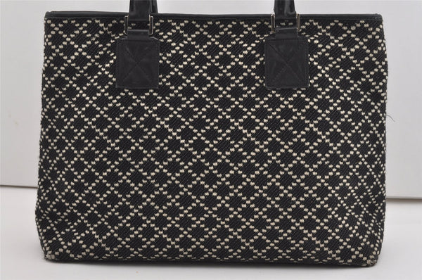 Authentic GUCCI Diamante Shoulder Tote Bag Wool Leather 257304 Black 9451I