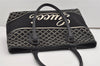 Authentic GUCCI Diamante Shoulder Tote Bag Wool Leather 257304 Black 9451I