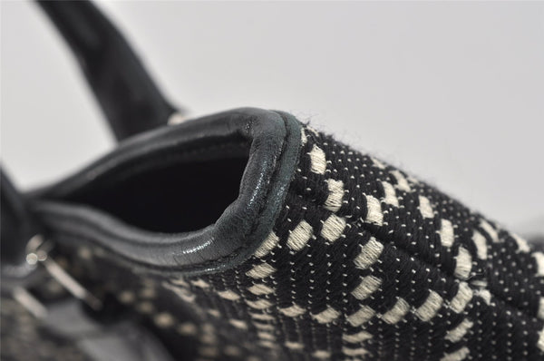 Authentic GUCCI Diamante Shoulder Tote Bag Wool Leather 257304 Black 9451I