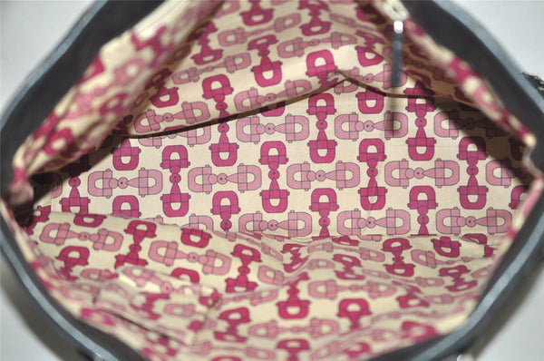 Authentic GUCCI Diamante Shoulder Tote Bag Wool Leather 257304 Black 9451I