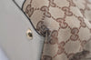 Authentic GUCCI Abbey Shoulder Tote Bag GG Canvas Leather 141470 Brown 9452I