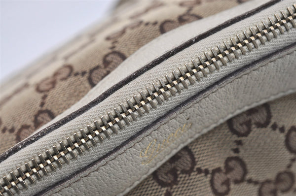 Authentic GUCCI Abbey Shoulder Tote Bag GG Canvas Leather 141470 Brown 9452I