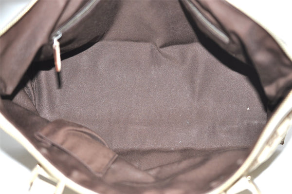 Authentic GUCCI Abbey Shoulder Tote Bag GG Canvas Leather 141470 Brown 9452I