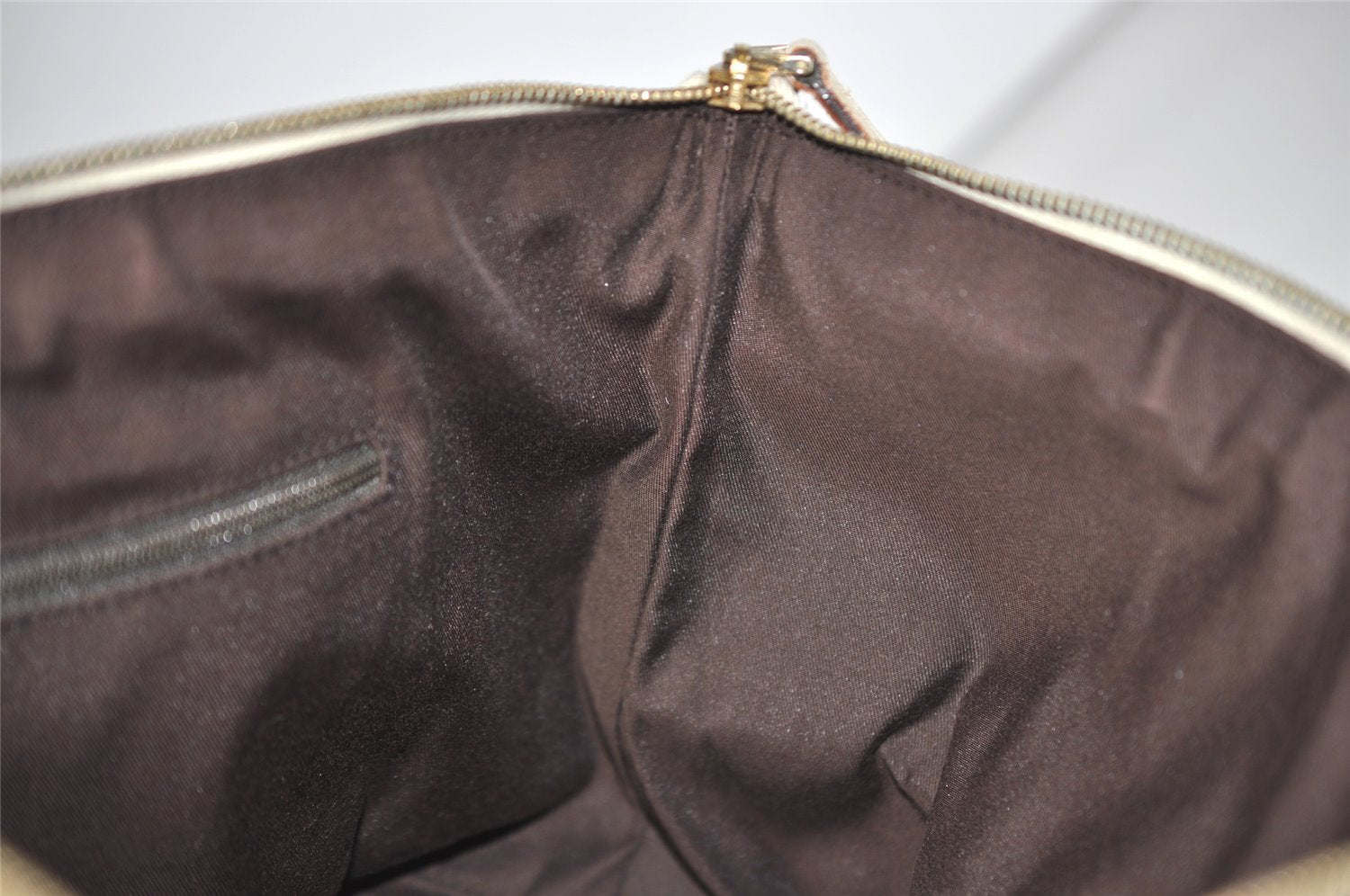 Authentic GUCCI Abbey Shoulder Tote Bag GG Canvas Leather 141470 Brown 9452I