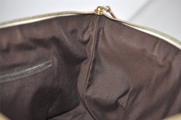 Authentic GUCCI Abbey Shoulder Tote Bag GG Canvas Leather 141470 Brown 9452I