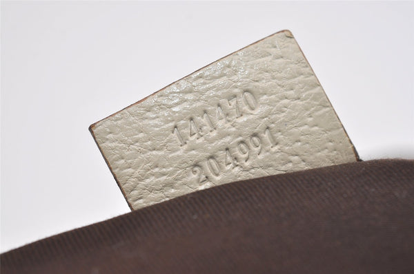 Authentic GUCCI Abbey Shoulder Tote Bag GG Canvas Leather 141470 Brown 9452I