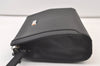 Authentic BURBERRY Vintage Leather Clutch Hand Bag Purse Black 9458J