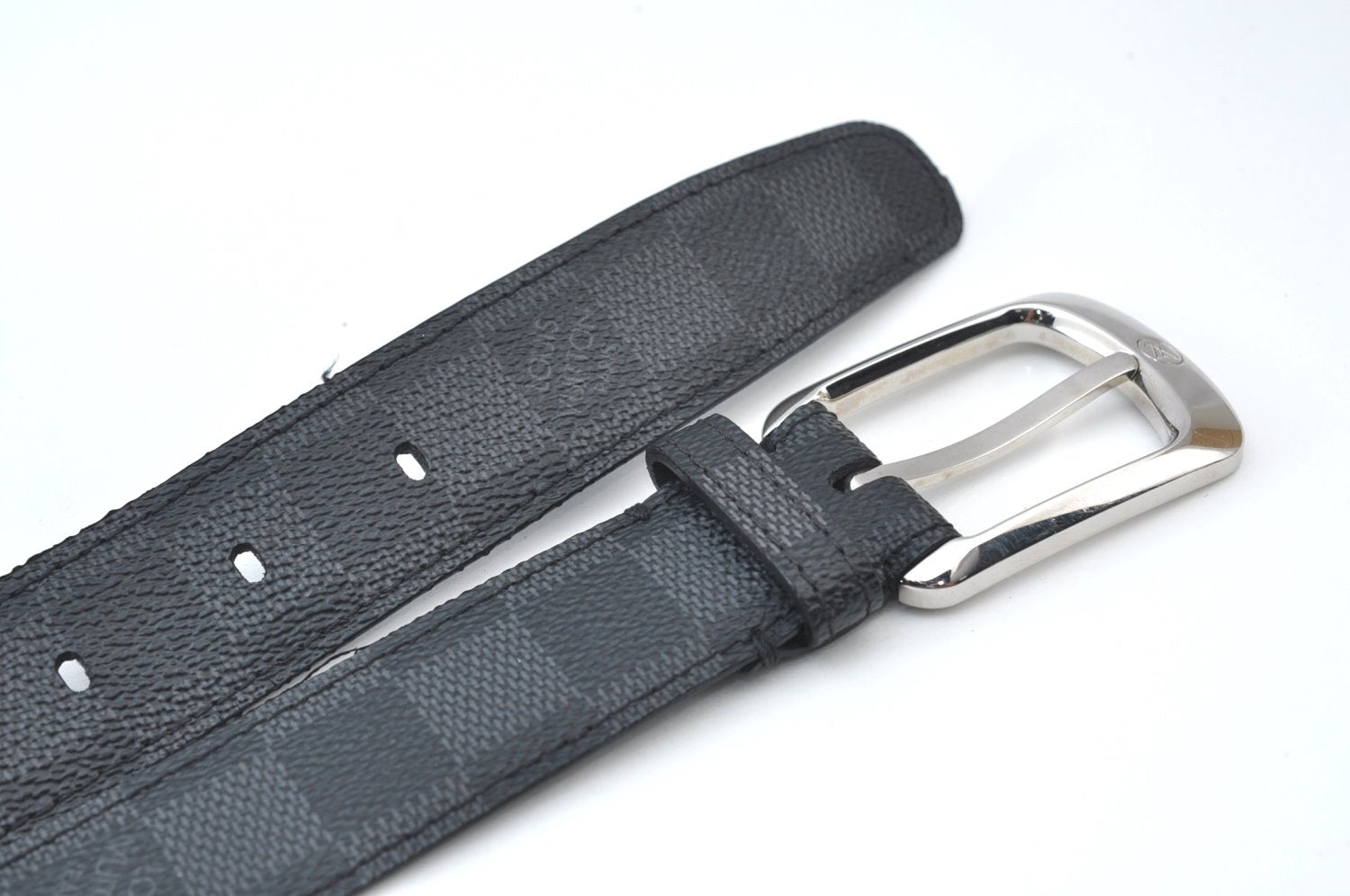 Auth Louis Vuitton Damier Graphite Ceinture Ellipse Belt 35.4