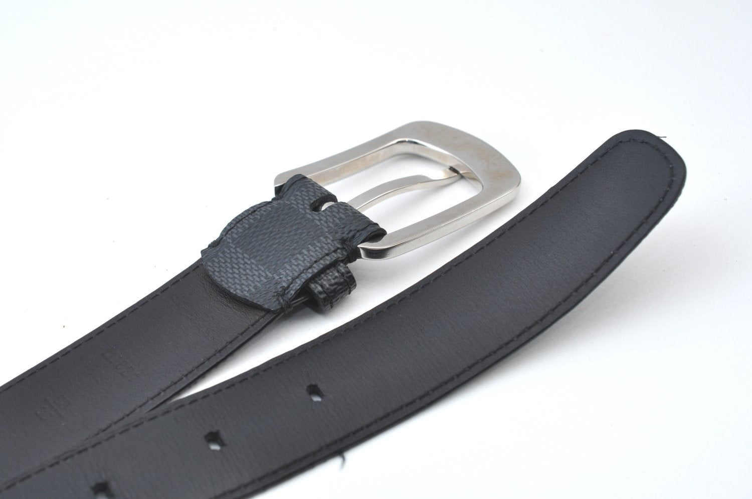 Auth Louis Vuitton Damier Graphite Ceinture Ellipse Belt 35.4