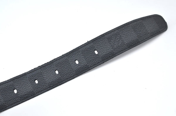 Auth Louis Vuitton Damier Graphite Ceinture Ellipse Belt 35.4" M9632 Black 9459G