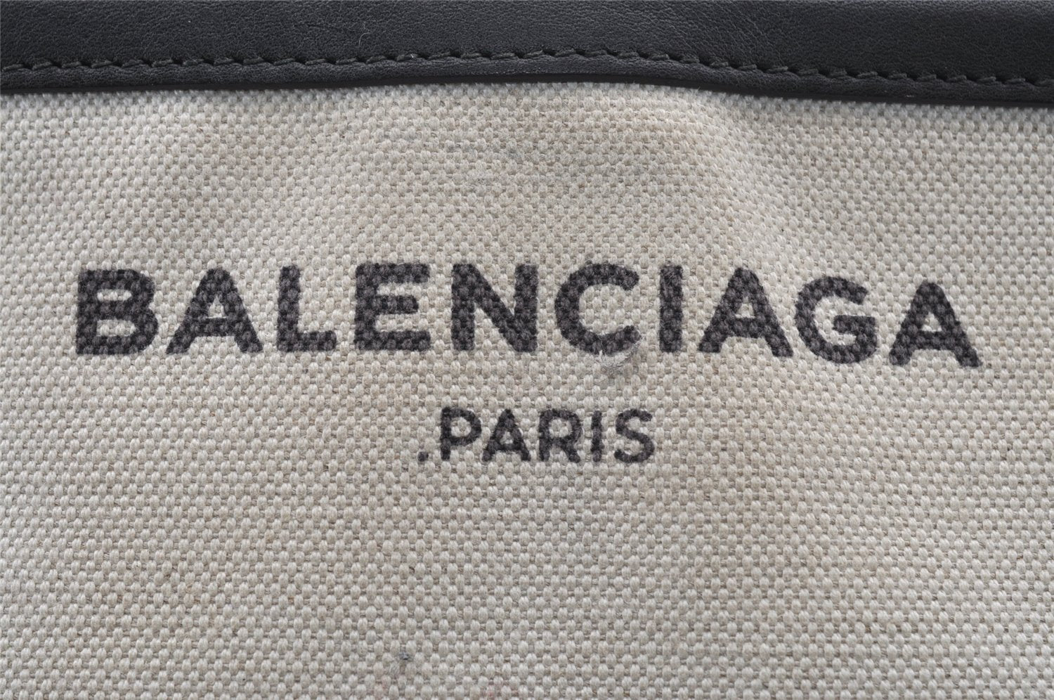 Auth BALENCIAGA Navy Pochette Shoulder Bag Canvas Leather 339937 White 9460I