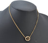 Authentic Christian Dior Gold Tone Rhinestone Chain Pendant Necklace CD 9461H