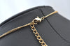 Authentic Christian Dior Gold Tone Rhinestone Chain Pendant Necklace CD 9461H