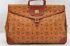 Authentic MCM Vintage Visetos Leather Travel Boston Bag Brown 9462I