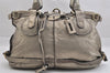 Authentic Chloe Vintage Paddington Leather Shoulder Tote Bag Gold 9462J