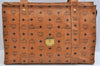 Authentic MCM Visetos Leather Vintage Shoulder Tote Bag Brown  9463J